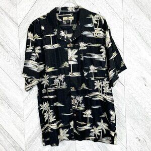 Tommy Bahama Black Casual Button Down Shirt Urban Camouflage